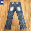 12oz cotton lycra stretch flared stack denim jeans