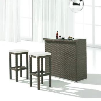 Wicker Bar Table and Chair Set Furniture
