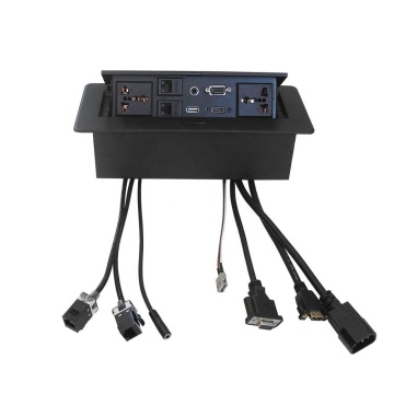 Universal Pop-Up Desktop Socket with VGA, Audio, HDMI, USB, and Network Interfaces