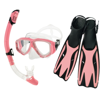Attrezzatura per immersioni subacquee professionista: maschera per immersioni di logo personalizzato con pinne di tacchi aperti e snorkeling