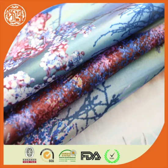 hot selling new fashion cloth fabric digital printed T/C spandex leopard print satin fabric