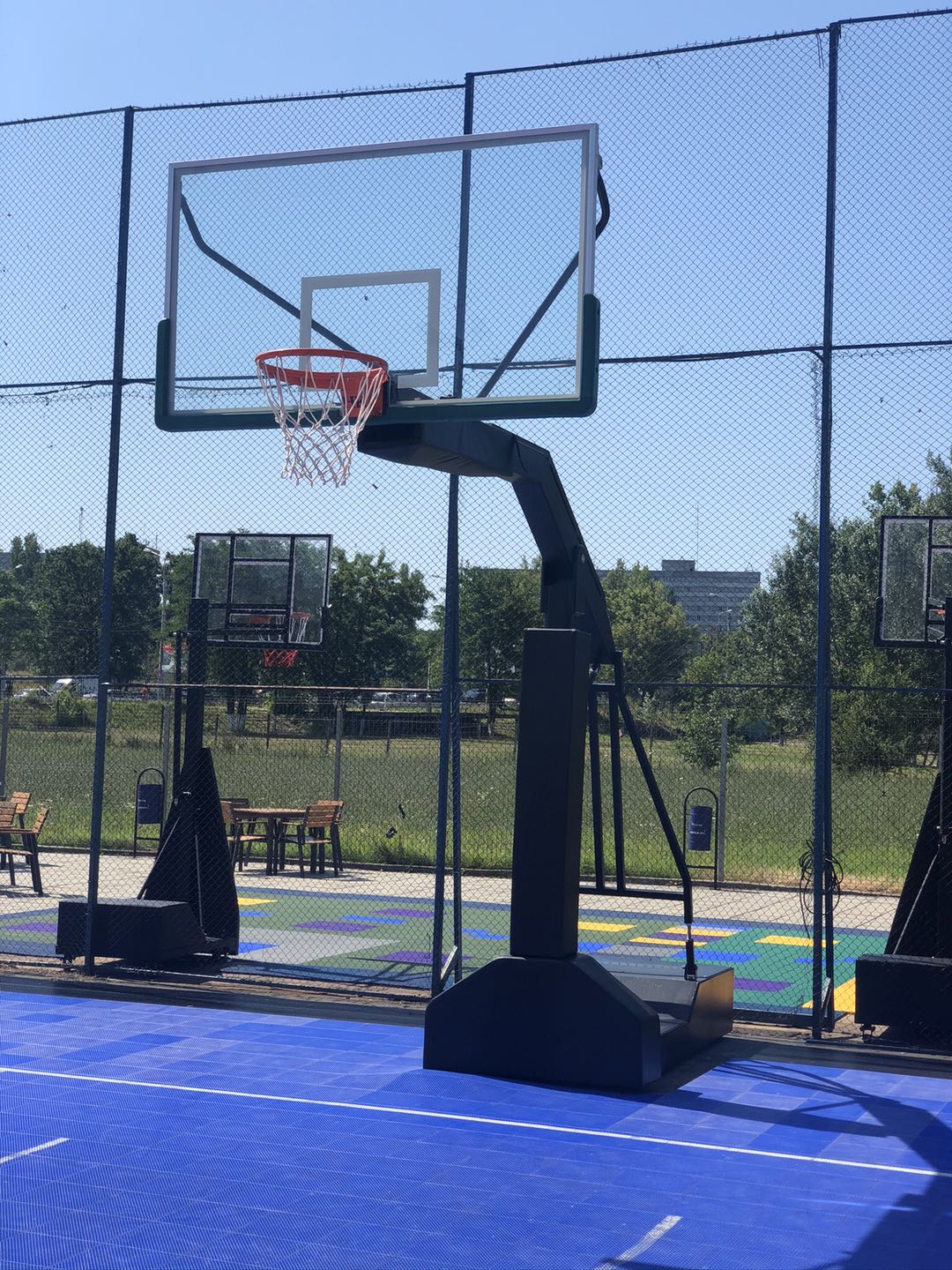 FIBA approved concave box Basketball stand no wheels