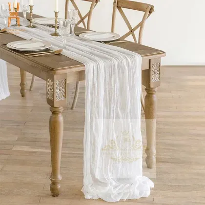 Colorful Polyester Table Runners for Luxury Wedding Banquets and Parties
