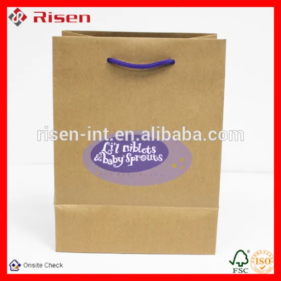 Fashion recyclable paper bags with handles
