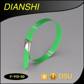 Different Sizes PVC Coated Ball Self-locking Stainless Steel Metal Cable Tie