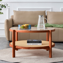 Round Coffee Table Elegant Double Round Coffee Table with Storage Supplier