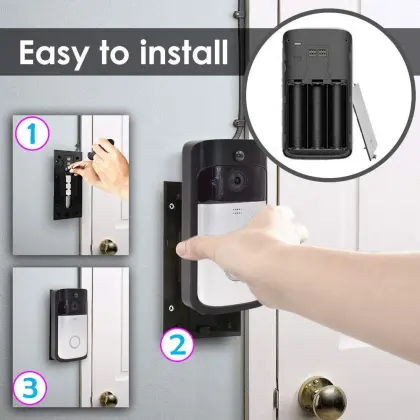 HD Night Vision WiFi Wireless Ring Doorbell with Audio Intercom Camera