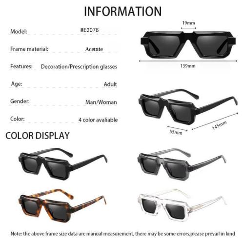 Double Layer Step-Cut Solid Acetate TAC Polarized Sunglasses