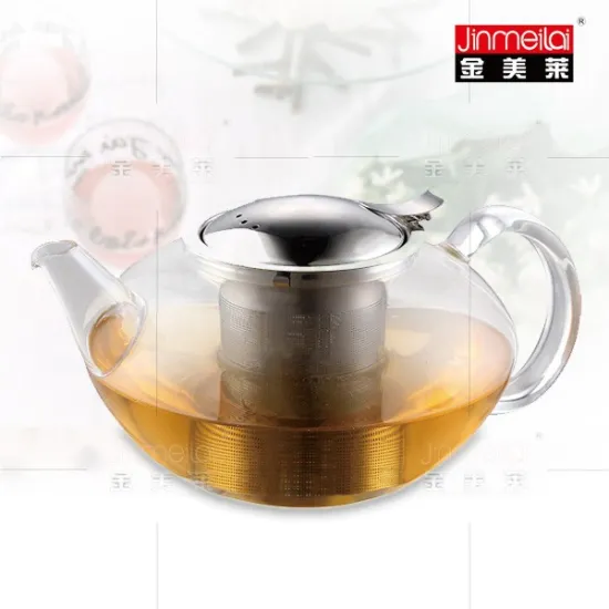 heat-resistantborosilicate glassteapot,transparent borosilicate glass teapot with stainless steel lid and SS 304 filter