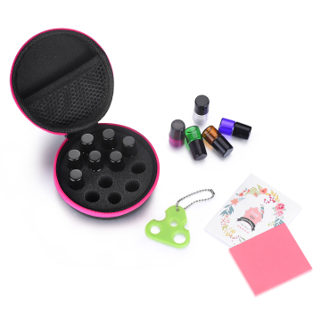 Portable leather essential oil travel box