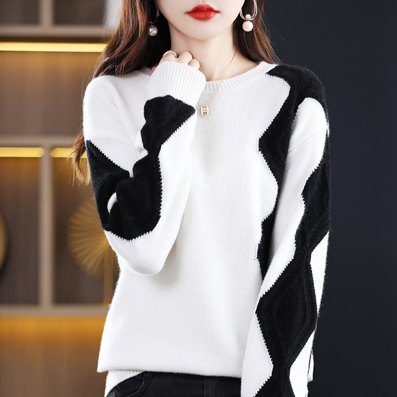 All wool autumn and winter new knitted pullover