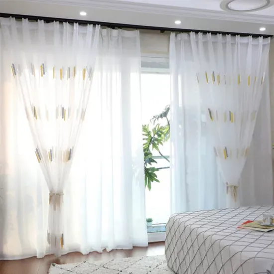 Wholesale Embroidered Sheer Curtains for Vibrant Living Room Décor