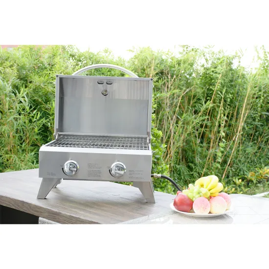 HGG2012U HOT SALE 2 BURNER STAINLESS STEEL PORTABLE HOME&OUTDOOR BBQ GRILL