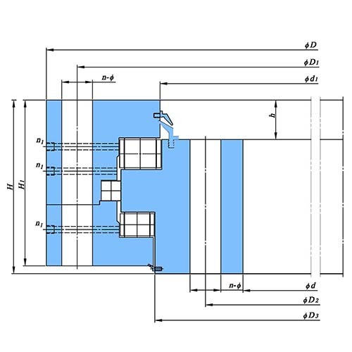 无齿三排圆柱滚子转盘轴承
