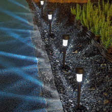 Luzes de estaca de jardim solar brilhante