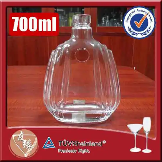 fancy cork top 700ml heavy weight glass empty liquor bottles