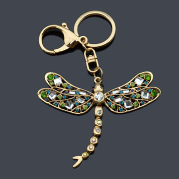 Dragon fly designer fashion insider shinning rhinestones fancy keychain, OEM/ODM/small order welcome