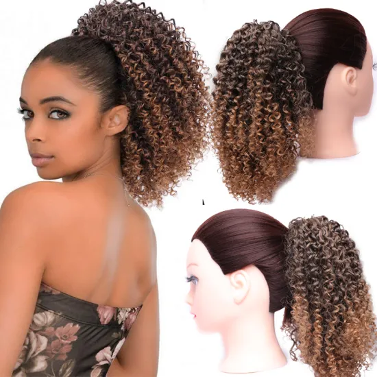 Curly Ponytail Afro Kinky Curly Drawstring Ponytail Synthetic Hair Extension Clip In Hair Tail Hair pieces Wig Pony Tail