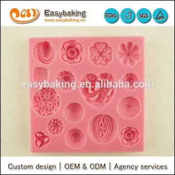 Wholesale custom 3D button silicone mold for fondant cake decorating