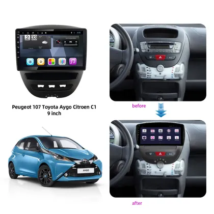 DVD Radio Panel Cover for Toyota Aygo Citroen C1 Peugeot 107 2005-2014 Car Stereo Frame