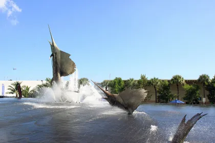 outdoor garden decoration sailfish metal water fountains sculpture