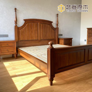 Modern Elegance: Wooden Bed Set for Refined Living