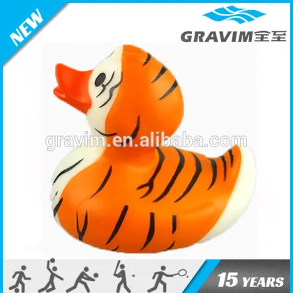 tiger stripes custom design plastic duck,bath toy duck,cheap duck