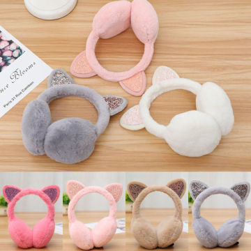 Warm Unicorn Headphones for Girls Winter Fur Ear Muffs For Women Winter Accessories Ear Cover Warmers Women Christmas Headband