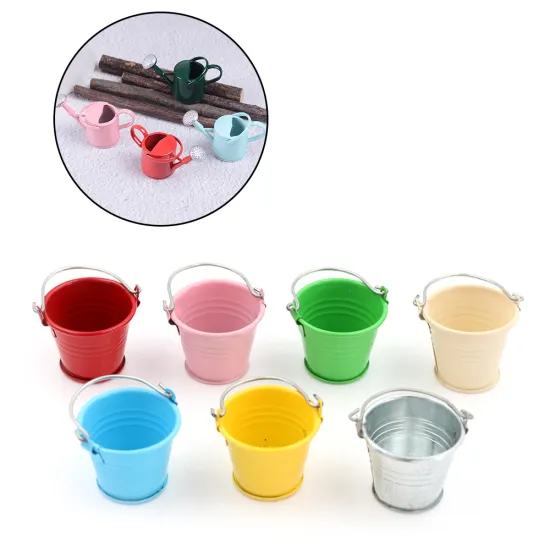 1pc 1/12 Metal Watering Can Buckets Garden Miniature Decoration For Children Kids Dolls Acces Dollhouse Miniature Furniture Toys
