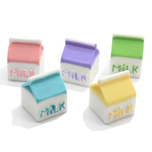 Fourniture d&#39;usine 3D résine boîte à lait bricolage ornement Simulation boisson tasse enfants maison de poupée jouet porte-clés décor