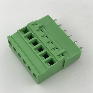 Vertical straight pin connector beside sealed terminal block