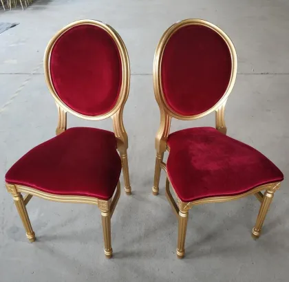 Antique design louis dining chair resin stackable banquet