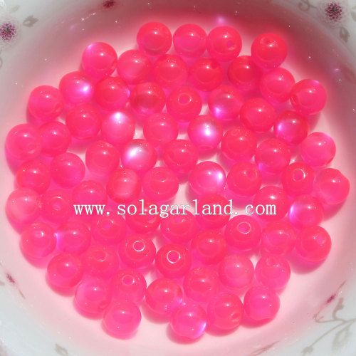 Fashion Ball Round Resin Cat`s Eye Jewelry Spacer Beads with Colors