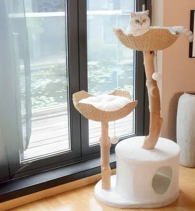 Natural Cat Scratching Post House All-in-One