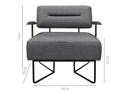 modern furniture fabric stainless steel backrest armchair