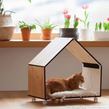 practical simplicity indoor assemble large canvas solid wood living room balcony wooden cat pet Detachable house