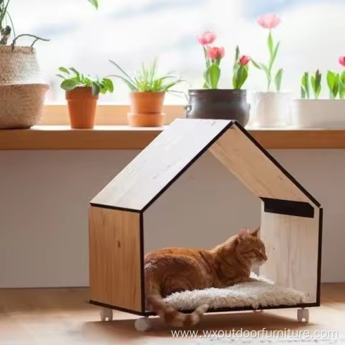 practical simplicity indoor assemble large canvas solid wood living room balcony wooden cat pet Detachable house
