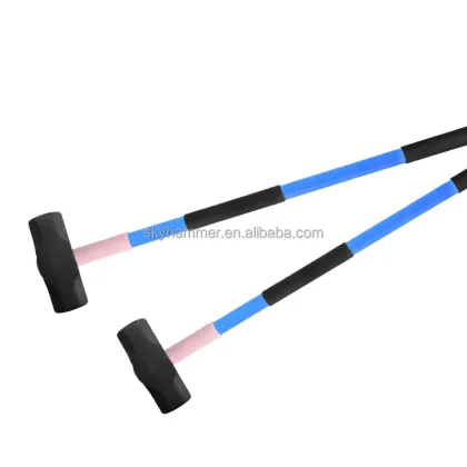 Professional 8lb Sledge Hammer with Long Fiberglass Handle: Octagonal Head, Practical and Safe Stone Hammer