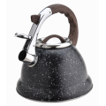 Silver marble whistling stovetop tea pot kettle