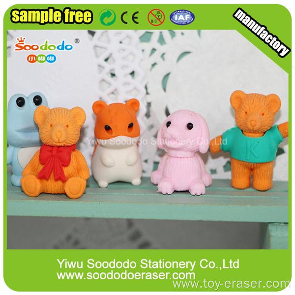 Teddy Bear And Dog Shaped Attractive Erasers