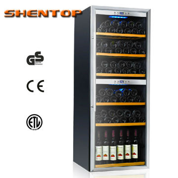 120-bottle fridge for wine shop with steel handle with dual zone STH-S126