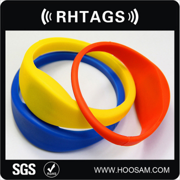 HF 13.56 MHz MIFARE Classic 1k waterproof silicone rfid bracelet