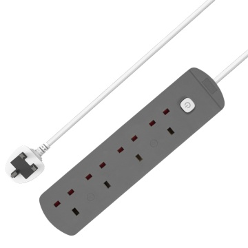 UK 4-Way Power Strip with Children Protection Socket and Switch