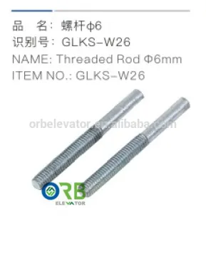 Elevator door operator threaded rod 6mm