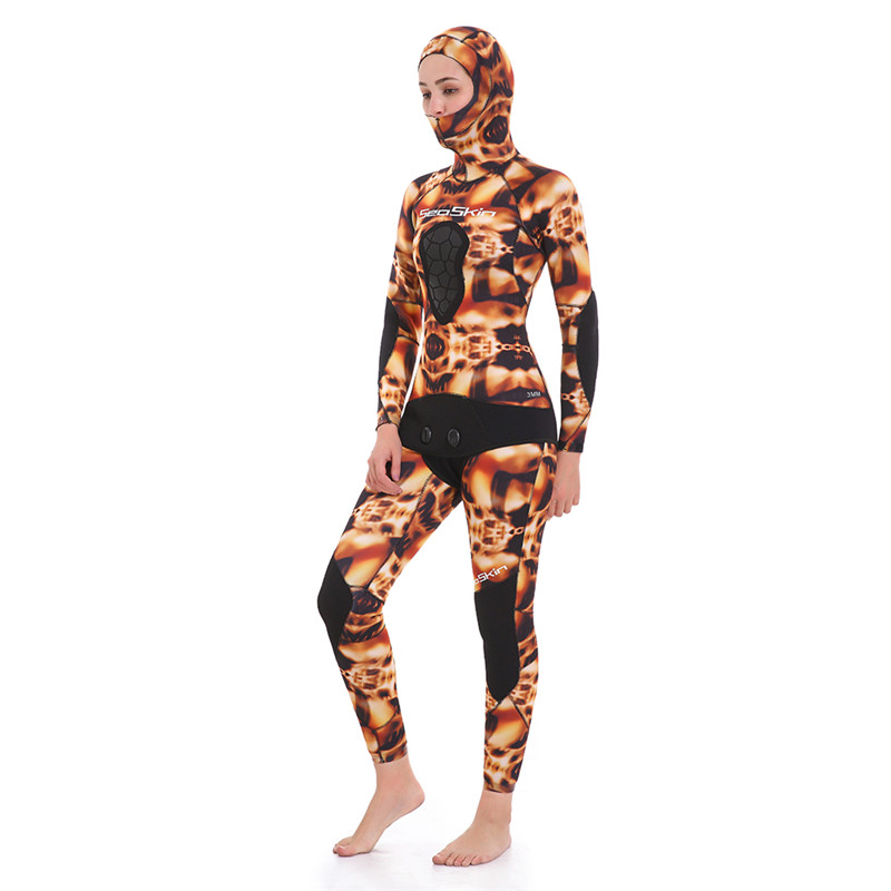 Seaskin Wanita Neoprene Lembut Spearfishing 2 Pieces Wetsuits