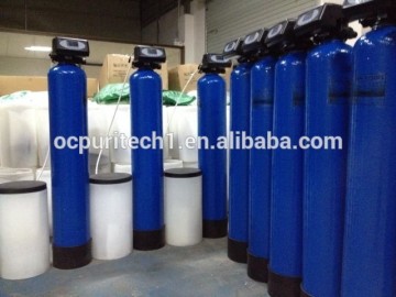 Removing boiler water hardness water softener