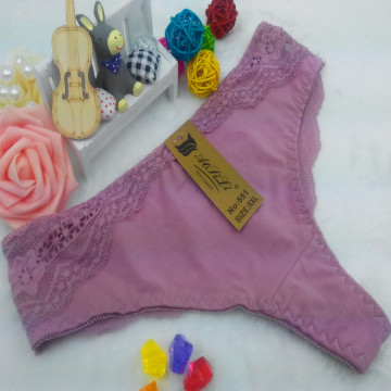 OEM Großhandel China Cameo braun sexy Tanga bequeme Spitze elastische Phantasie Unterwäsche 551
