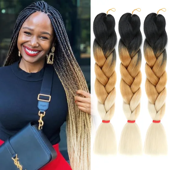 Free Sample Hair Extension Wholesale for African Braids Ombre Kanekalons Expression Jumbo Hair Braid Synthetic Braiding Hair