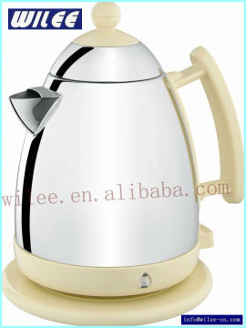 Stainless Steel Beige Electric Heating Element Kettle