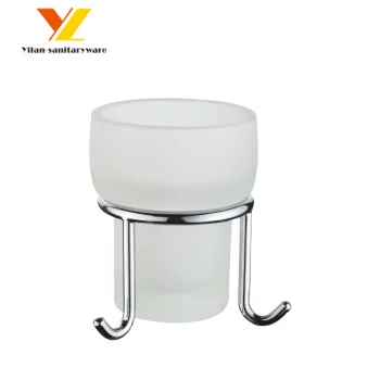 Chrome Bathroom Table Stand: Simple Design Tumbler Holder & Toothbrush Holder